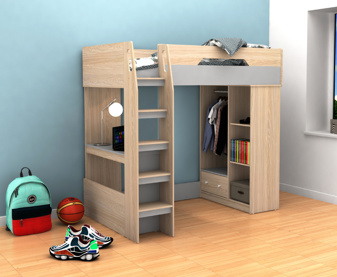 Oak kids shop bed